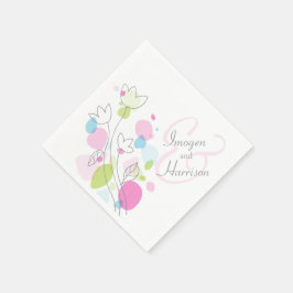 Modern konetti-blommor, bröllop-blöjor pappersservett