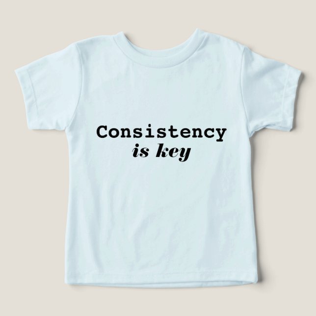 Modern Konsekvens Är Nyckeln Motiverande Typografi T Shirt (Design Framsida)