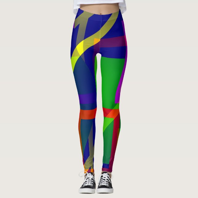 Modern konsgrafik Färg blockerar artsy Leggings (Framsida)