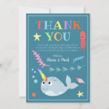 Modern könsneutral Narwhal Baby Shower