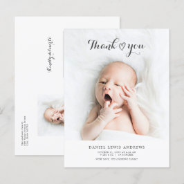 Modern Könsneutral Tack Bebis Annonsering Vykort