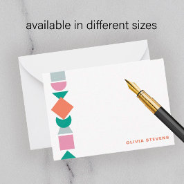 Modern konst-abstrakt, geometrisk personlig namn anteckningskort