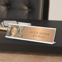 Modern konst abstrakt mönster svart guld monogramm