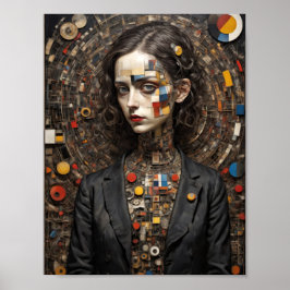 Modern konst Avant Garde stil kvinna abstrakt Poster