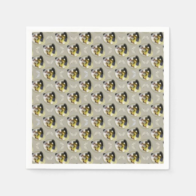 Modern konst-Blommönster - Vibrant och harmoniskt Pappersservett (Framsidan)