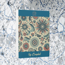 Modern konst Blommotiv Logotyp Namn Anpassad