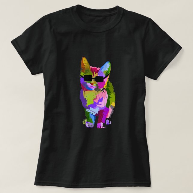 Modern konst coola popart kattunge t shirt (Design framsida)
