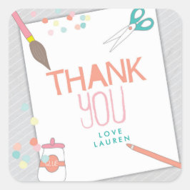 Modern konst & Craft Party-symbol Fyrkantigt Klistermärke