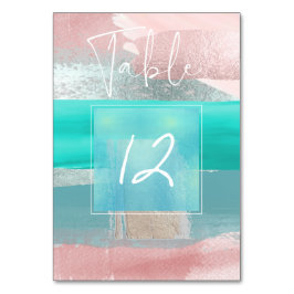 Modern konst, Färg Block Bord nr. +blå Bordsnummer