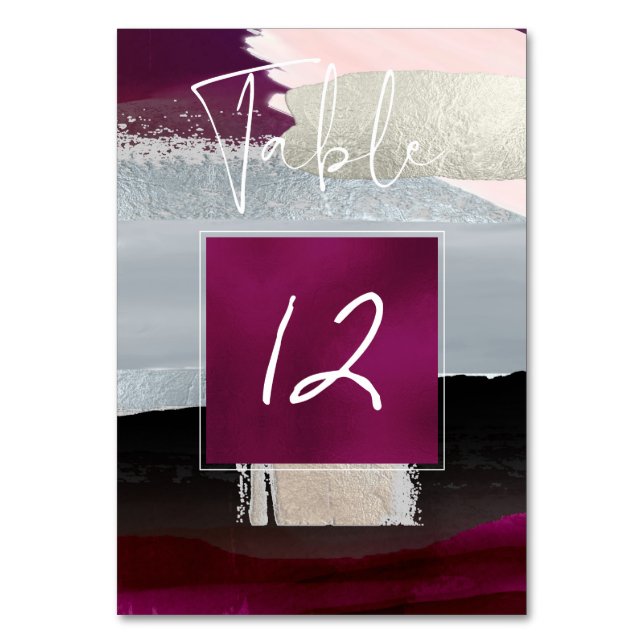 Modern konst, färgblock bord nr. Rosenskiftande oc Bordsnummer (Framsidan)