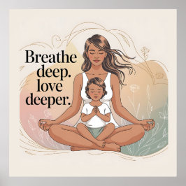 Modern konst för mindfulnessmeditation för mor och poster
