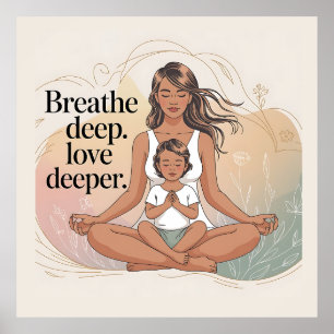 Modern konst för mindfulnessmeditation för mor och poster