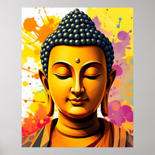 Modern konst Gautama Buddha Digital Painting Poster