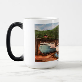 Modern konst-Gröntar/ FISKEVÅLD Magisk Mugg