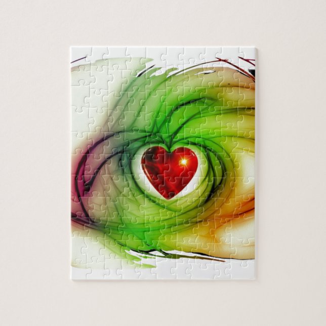 Modern konst hjärta, chic kärlek mönster-gåvor til pussel (Vertikal)