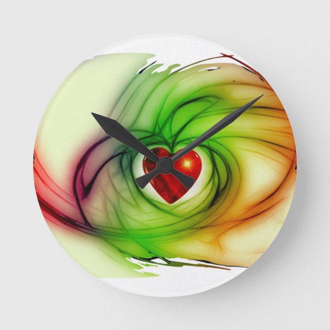 Modern konst hjärta, chic kärlek mönster-gåvor til rund klocka (Framsida)