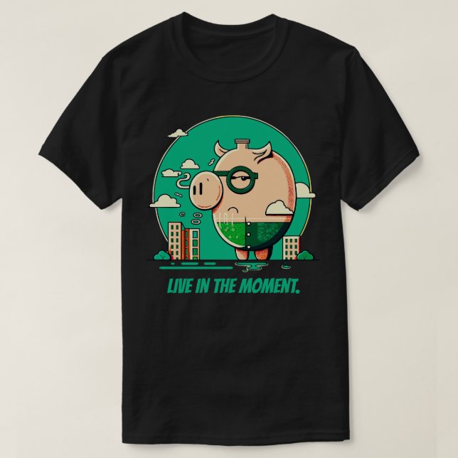 Modern konst i Gris lever för tillfället T Shirt (Design framsida)