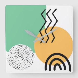 Modern konst i mitten av århundradet fyrkantig klocka