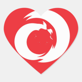 Modern konst i Monogrammet Brev Hjärtformat Klistermärke