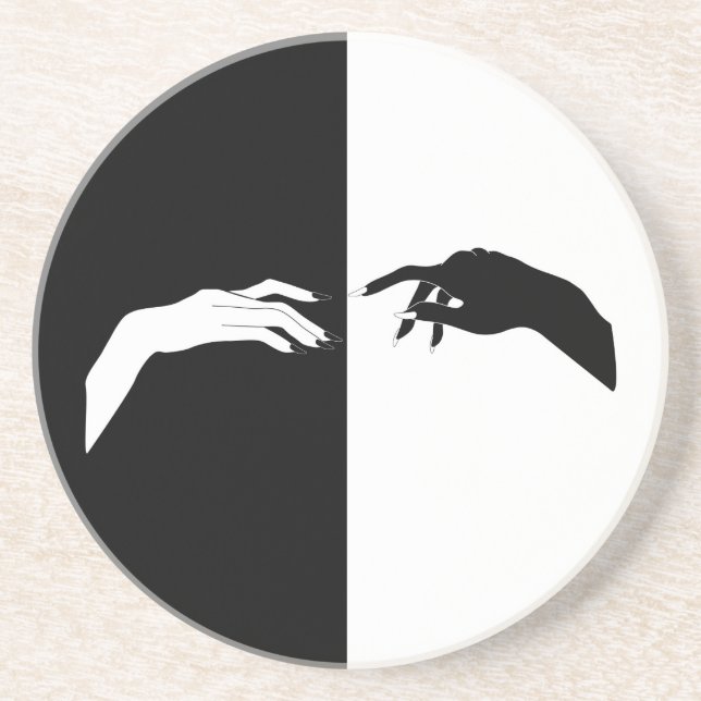 Modern konst i svart och vitt Händer Underlägg (Framsidan)