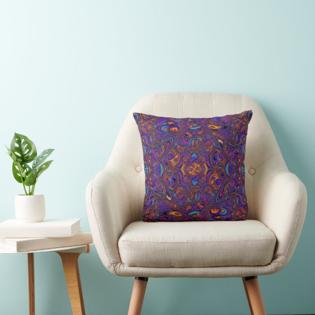 Modern konst inspirerad av virvlande lila design kudde (Stol)