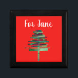 Modern konst Julgran Minnesask<br><div class="desc">En inbjudan från roligt- och snyggt-partiet till en jul-party som ger en söt bild av en modern konstgjord Julgran-geometrisk form är kubistisk stil. Modern och roligt. Bakgrunden kan anpassas.</div>