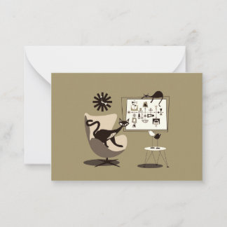 Modern konst-katter i mitten anteckningskort