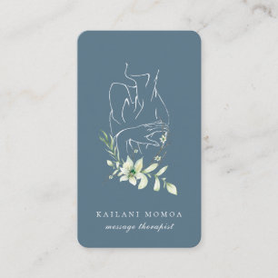 Modern konst konst Feminine Blommigt Blue Visitkort
