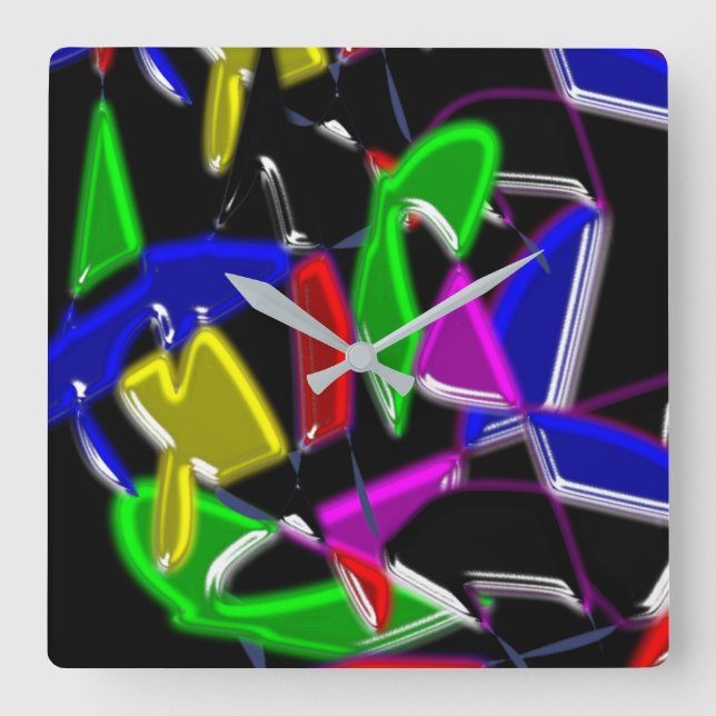 Modern konst-målning,explosionen i Färg Fyrkantig Klocka (Framsida)