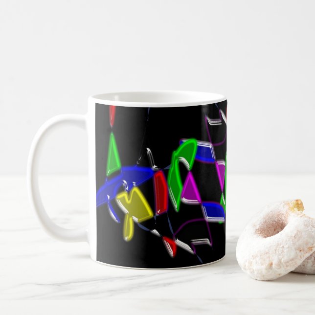 Modern konst-målning,explosionen i Färg Kaffemugg (Med munk)