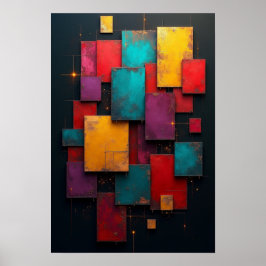 Modern konst med rektanglar poster