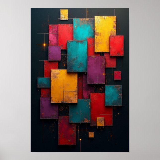 Modern konst med rektanglar poster (Framsidan)