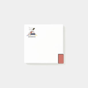 Modern konst Monogram i ett slag. BREV Z Post-it Block