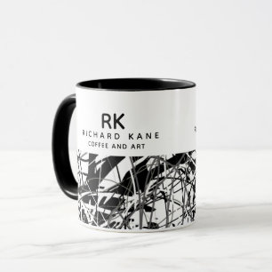 Modern konst Mugg i halvAbstrakt med Namn