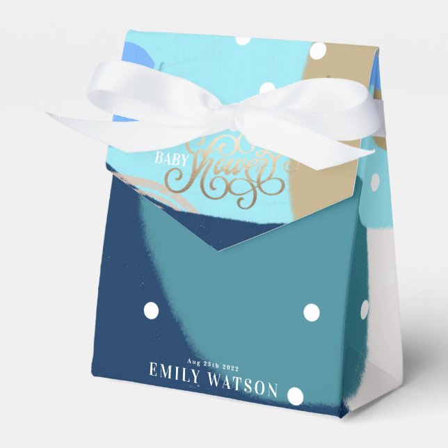 Modern konst överraskning Boy Guld Lettering Baby  Presentaskar (Framsidan Sidan)