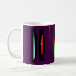 Modern konst-punkter och -pilar på mörkens lila kaffemugg