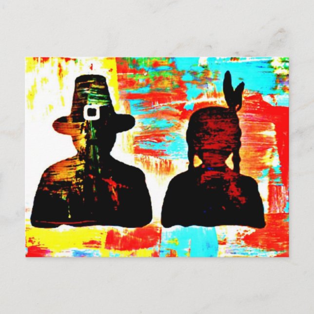 Modern konst-Thanksgiving Helg Vykort (Framsida)