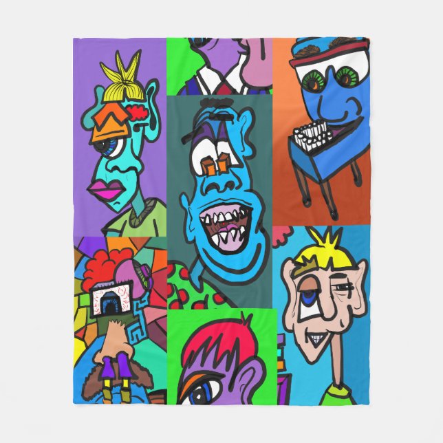 Modern konsthändelsetabell fleecefilt (Framsidan)