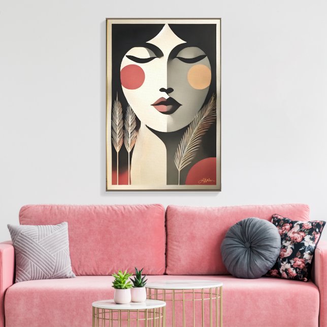 Modern konsthandelssamverkan i mitten av århundrad canvastryck (Insitu (Vardagsrum))