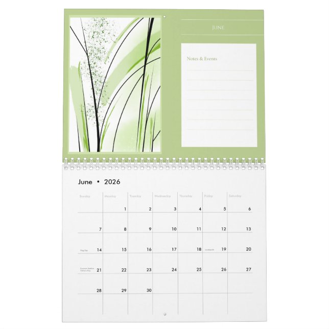 Modern konsthandling med Abstrakt Kalender (Jun 2026)