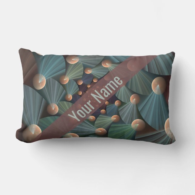 Modern konsthistjup, brun, skiffer, blå Namn Lumbarkudde (Framsida)