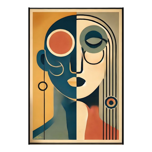 Modern konsthögd Abstrakt som inte uppfyller krave Fototryck (Framsidan)