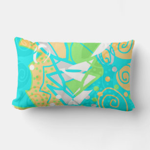 modern konsthund, färgstark abstrakt design lumbarkudde