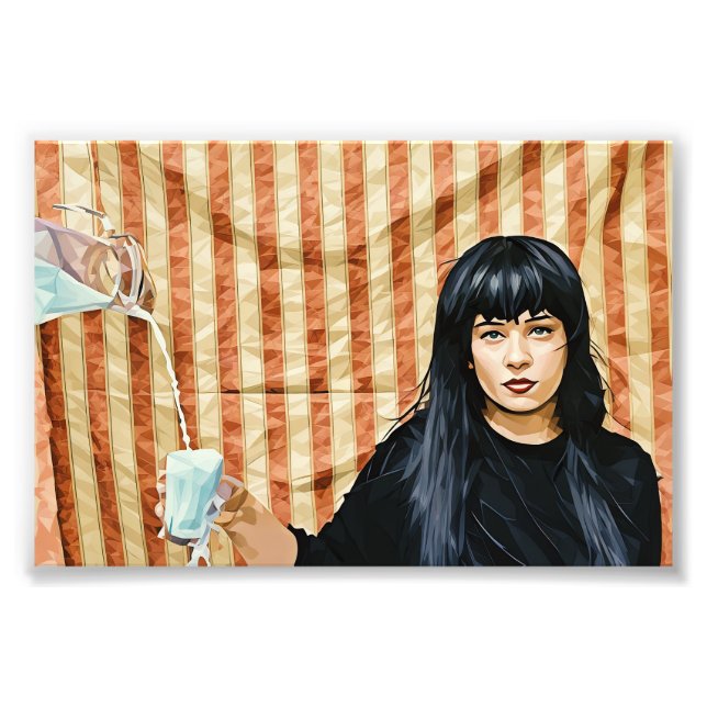 Modern konstillustration av kvinnans Mjölk Fototryck (Framsidan)