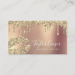 Modern konstnär guld glitter läppar visitkort