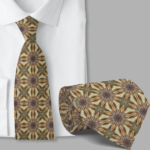 Modern konstnärlig brun geometrisk mönstrad slips