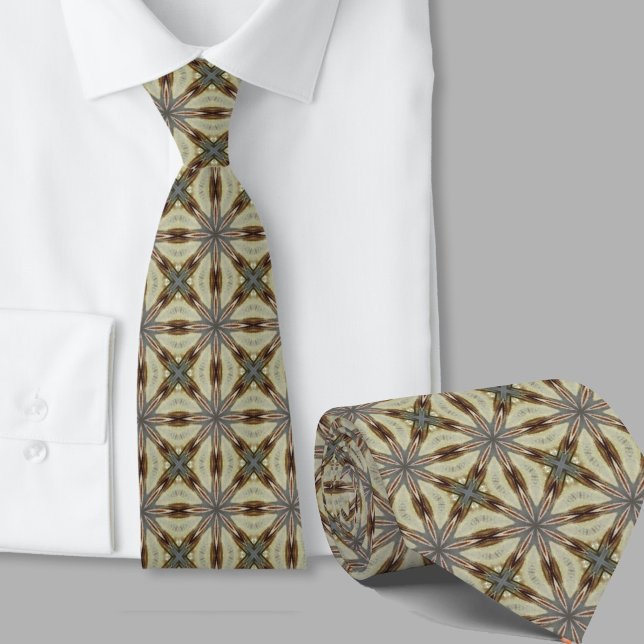 Modern konstnärlig brun geometrisk mönstrad slips (Skapare uppladdad)