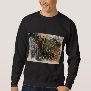 Modern konstnärlig crewneck lång ärmad tröja