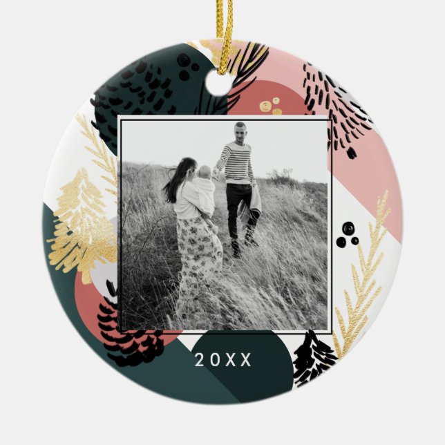 Modern konstnärlig | Foton för Gräs-kopia med mini Julgransprydnad Keramik (Framsidan)