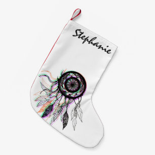 Modern konstnärlig indian Dreamcatcher Liten Julstrumpa